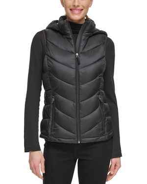 Charter Club Packable Hooded Puffer Vest - Black