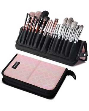 Byootique Makeup Brush Holder Bag Foldable Cosmetic Case Forgetmenot Artist - Black