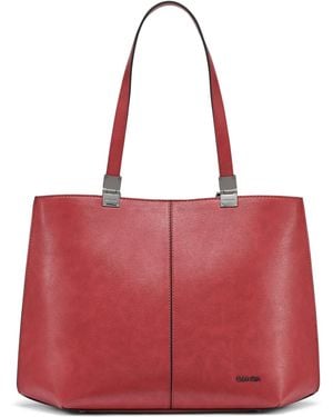 Calvin Klein Mini Granite Tote Bag - Red