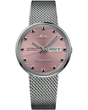 MIDO Swiss Automatic Commander 1959 Day/date Water-resistant Stainless Steel Milanese Mesh Bracelet - Gray