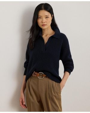 Ralph Lauren Superb Plus-cerray Long Sleeve Sweater - Blue