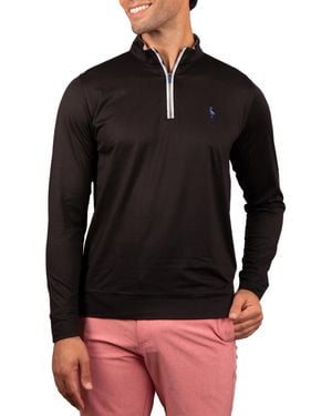 Tailorbyrd Solid Mesh Quarter Zip - Black
