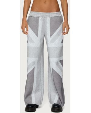 Edikted London Rush Wide Leg Sweatpants - Gray