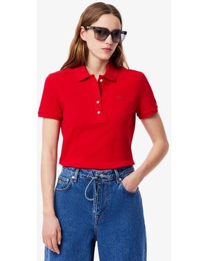 Lacoste Usa Short Sleeves Slim-fit Polo Top - Red