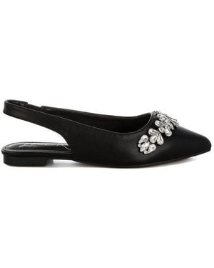 LONDON RAG Adhara Diamante Embellished Flat Sandals - Black