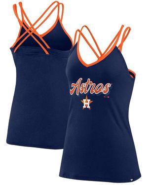 Fanatics Navy Houston Astros Go For It Strappy V-neck Tank Top - Blue