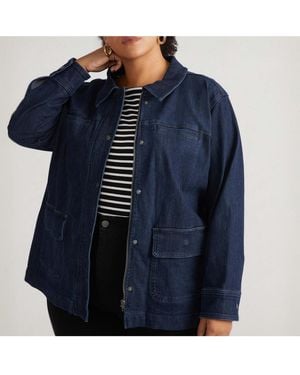 UNIVERSAL STANDARD Plus Size Denim Utility Jacket - Blue