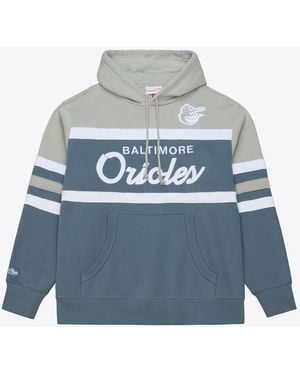 Mitchell & Ness Baltimore Orioles Cooperstown Collection Thunderstorm Head Coach Hoodie - Blue