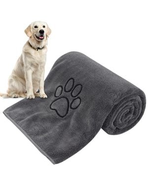 Aronkl Microfiber Pet Drying Towel Super Absorbent For Dogs Cats Ultra Soft Durable Lightweight Warm Cozy - Gray