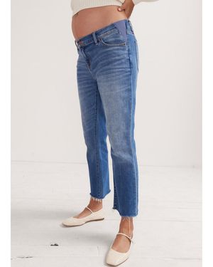 Hatch Collection The Under The Bump Crop Maternity Jean - Blue