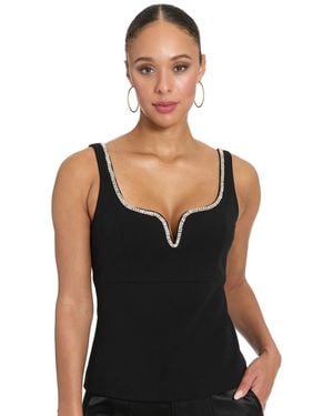 Muse Embellished Sleeveless Top - Black