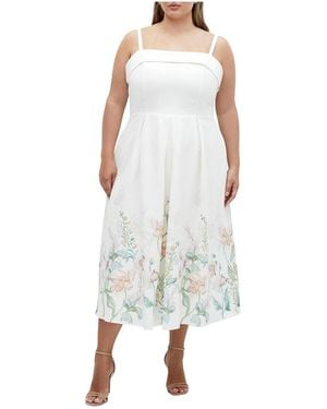City Chic Plus Size Love Fleur Dress - White