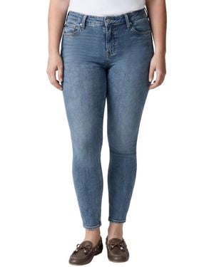 Silver Jeans Co. Plus Size Elyse High-rise Comfort-fit Skinny Jeans - Blue