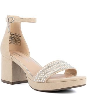 Juicy Couture Nelly Rhinestone Two-piece Platform Dress Sandals - Natural