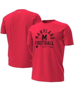 Under Armour Maryland Terrapins 2025 Sideline Football Performance T-shirt - Red