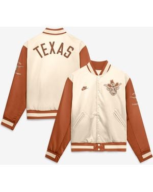 Nike Texas Longhorns Texas Legacy Full-snap Twill Bomber Jacket - Pink