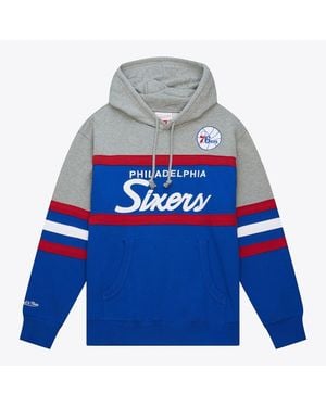 Mitchell & Ness Philadelphia 76ers Fleece Head Coach Hoodie - Blue