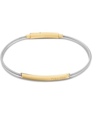 Calvin Klein Structured Stainless Steel Bracelet - White