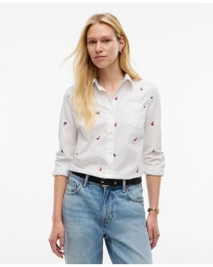 Tommy Hilfiger Printed Roll-tab Collared Shirt - White