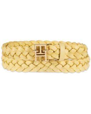 Tommy Hilfiger Casual Braided Leather Belt - Metallic