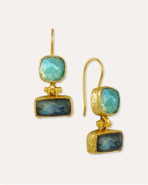 Ottoman Hands Nerissa Drop Earrings - Blue