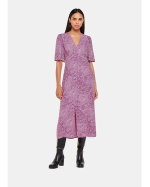 Whistles Diagonal Snake Midi Dress - Pink