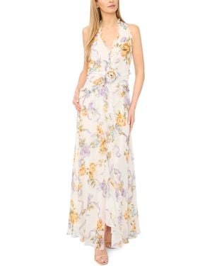 Parker Sleeveless Ruffle Front Maxi Dress - White