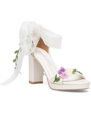 Forever & Always Shoes Forever And Always Shoes Ophelia Floral Platform Bridal Sandal - White