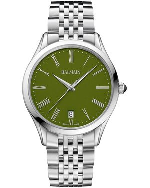 Balmain Swiss Classic R Stainless Steel Bracelet Watch 41mm - Green