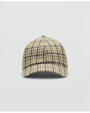 Mango Check Visor Hat - White