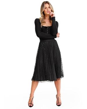 Belle & Bloom Mixed Feeling Reversible Skirt - Black