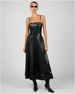 WeWoreWhat Lace Panel Corset Midi Dress - Black