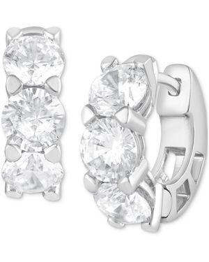 Badgley Mischka Lab Grown Diamond Small huggie Hoop Earrings (5 Ct. T.w. - Metallic