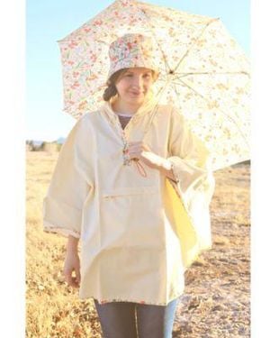 Totes Printed Bucket Rain Hat Rain Poncho - Metallic