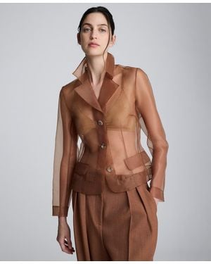 Kenneth Cole Notch Collar Jacket - Brown