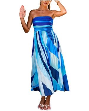 CUPSHE Musing Abstract Maxi Beach Dress - Blue