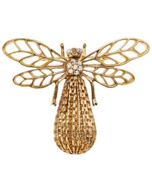 2028 Crystal Filigree Bee Pin - Metallic