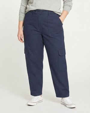 UNIVERSAL STANDARD Plus Size Karlee Stretch Cotton Twill Cargo Pants - Blue