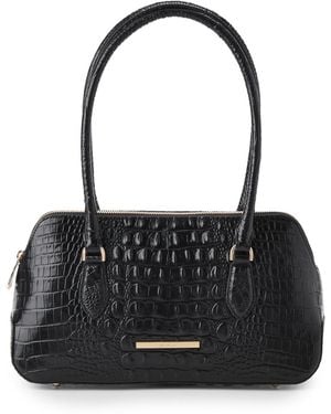 Brahmin Jennifer Melbourne Medium Leather Satchel Handbag - Black