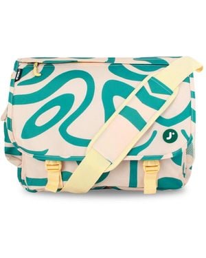 J World Thomas 16" Messenger Bag With Laptop Sleeve For School And Travel - Green
