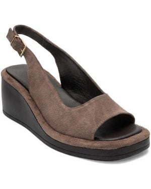 Forever & Always Shoes Forever And Always Shoes Orlena Leather Platform Wedge Sandal - Black