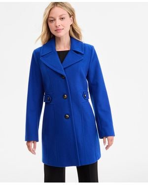 Anne Klein Single-breasted Notched-collar Peacoat - Blue