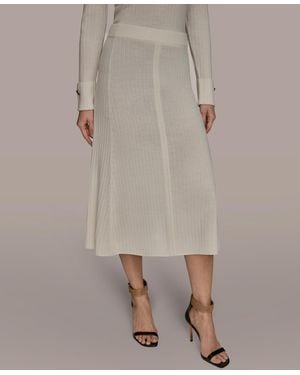 Donna Karan Seaming Sweater Skirt - Natural