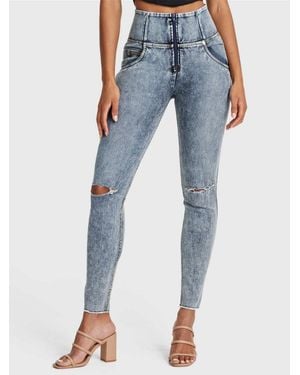 Freddy Snug Sculpting Ripped Skinny Jeans - Blue