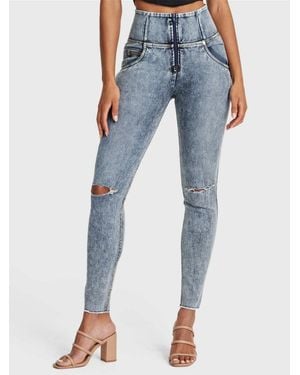 Freddy Snug Sculpting Ripped Skinny Jeans - Blue