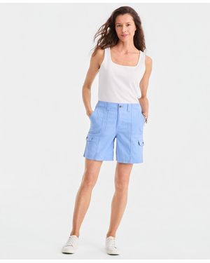 Style & Co. Mid-rise Comfort-waist Cargo Shorts - Blue