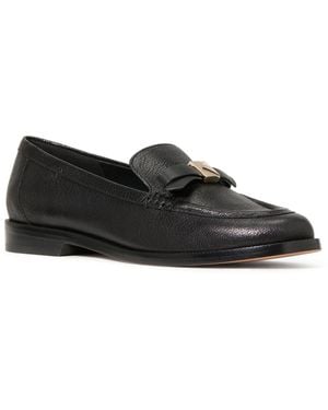 Kate Spade Deco Bow Pebbled Leather Loafers - Black