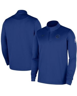 Nike Golden State Warriors 2025/26 Authentic Coaches Quarter-zip Pullover Jacket - Blue