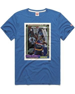 Homage And Dikembe Mutombo Denver nuggets Topps Trading Card Player Tri-blend T-shirt - Blue