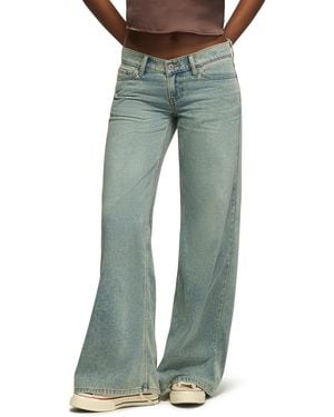 Lucky Brand Lucky Legend Velvet Low-rise Wide-leg Jeans - Green